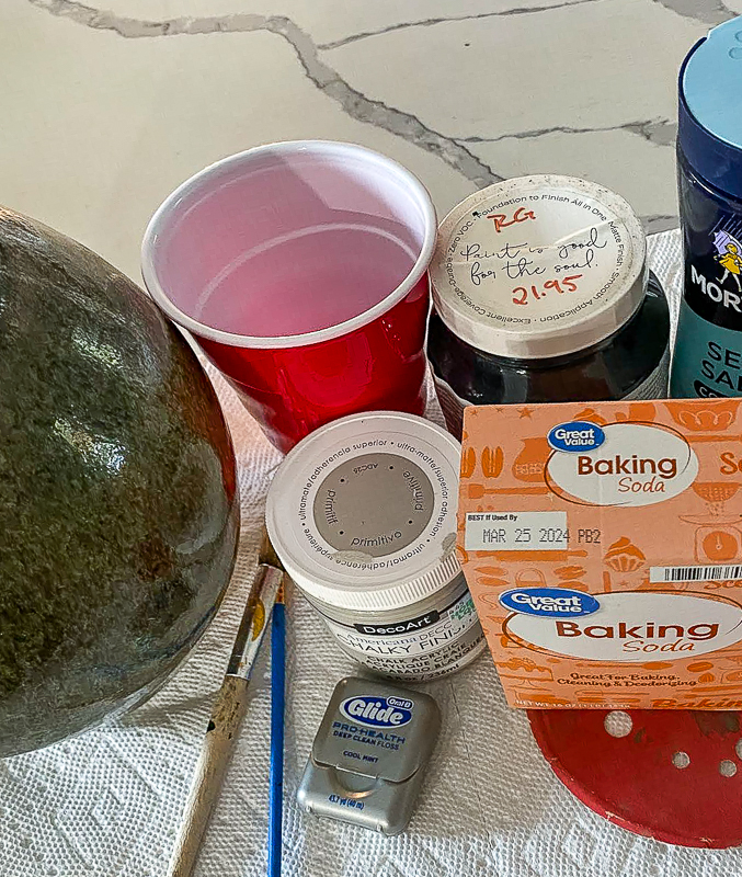 Trash to Treasure DIY Textured Paint and Baking Soda Vase Little