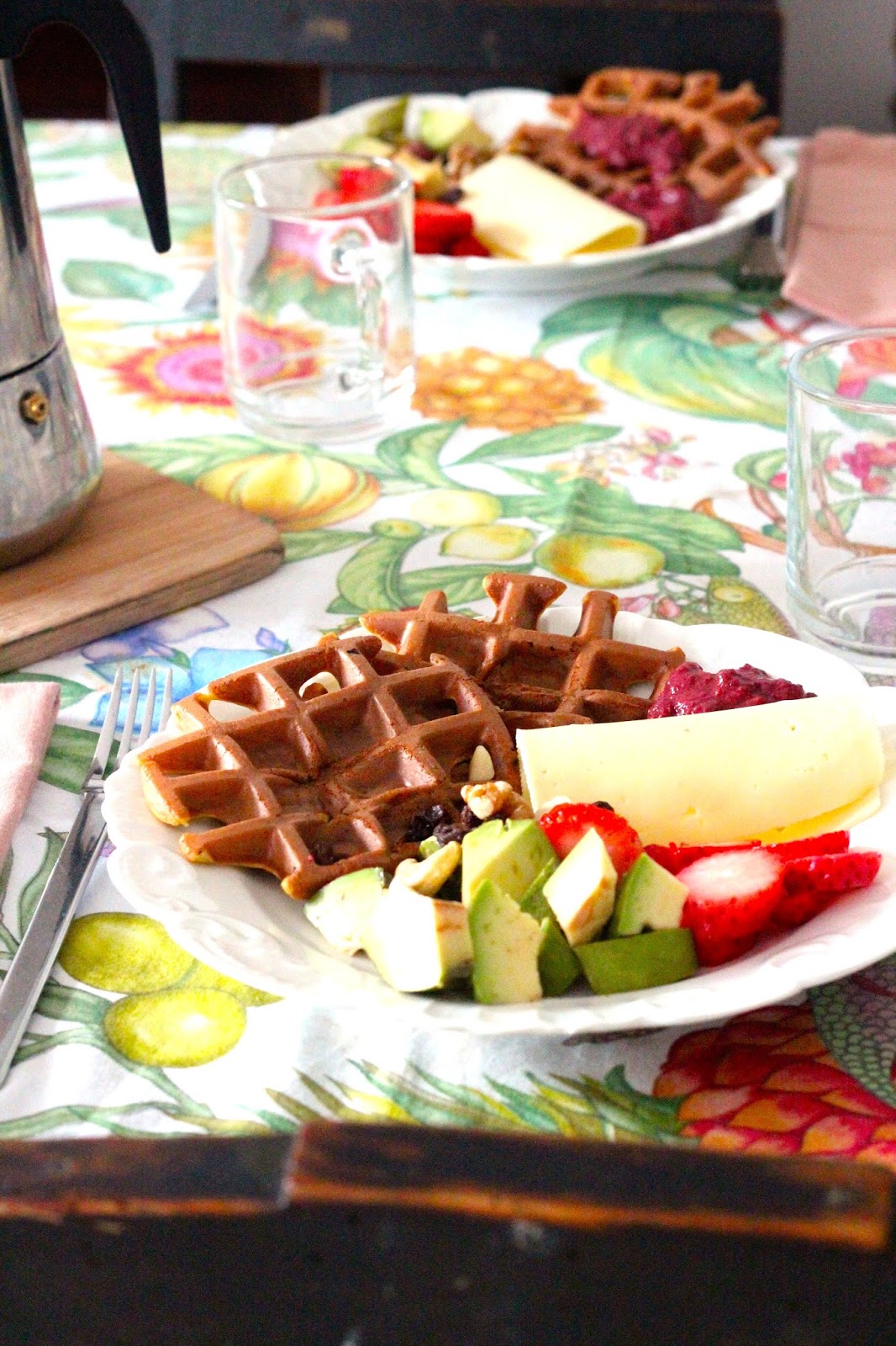 Waffles de Banana e Aveia