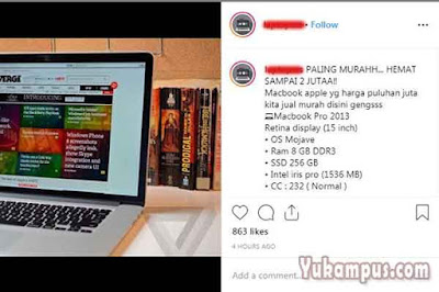 contoh kalimat promosi laptop di instagram