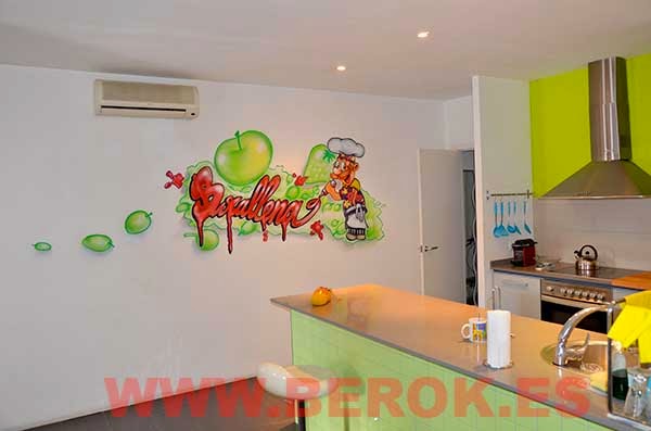 Decoración graffiti interior cocina