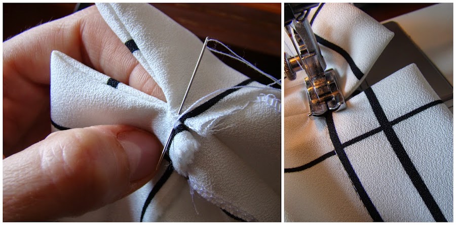 Hacemos el bajo con pespunte que le dará toda la consistencia