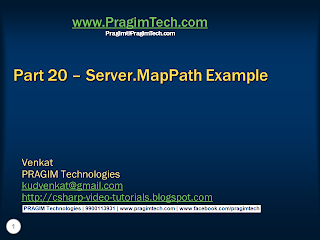 Sql server, .net and c# video tutorial: Part 20 – Server.MapPath Example