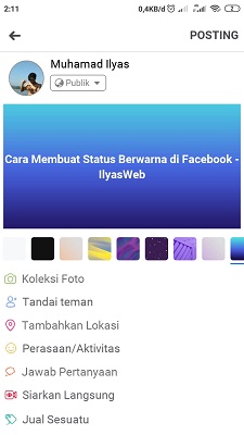 status facebook berwarna