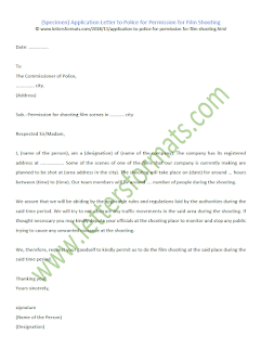 police permission letter for film shooting police permission letter for film shooting