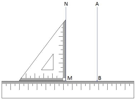 Construction of parallel lines using a set square