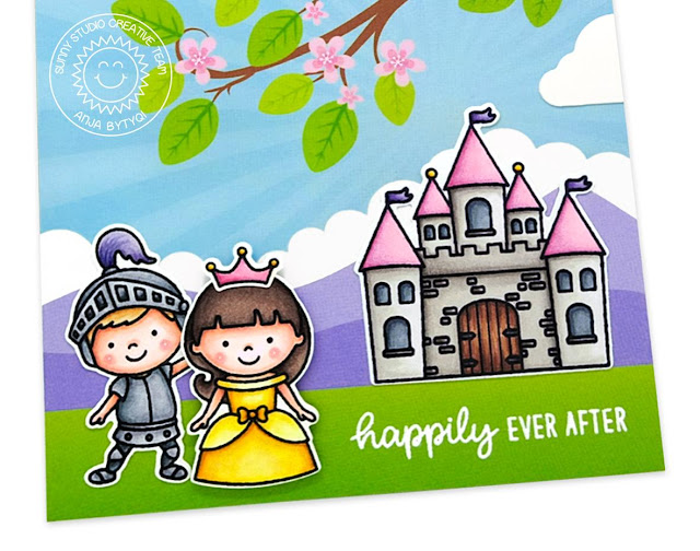 Sunny Studio Stamps: Enchanted Spring Scenes Spring Showers Fairy Tale Themed Card by Anja Bytyqi