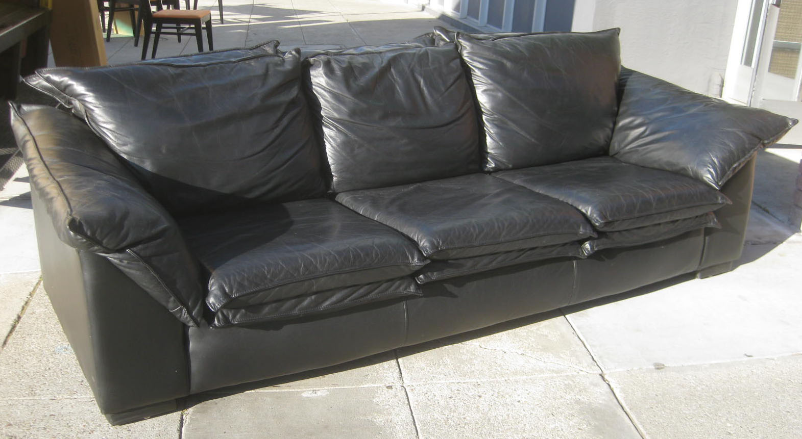 Free Shipping Classic Black and White Genuine Leather L