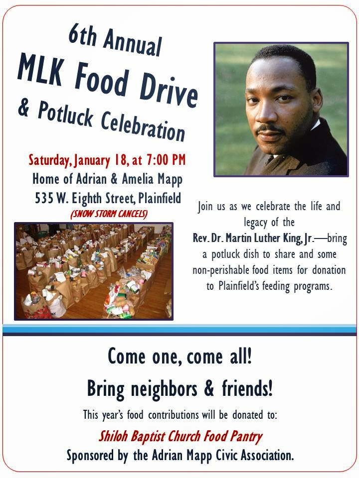 MAPPING IT OUT Annual MLK Potluck Dinner and Food Drive Next Saturday