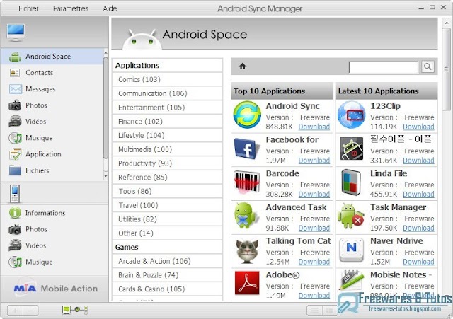 Android Sync Manager WiFi : un logiciel pour synchroniser votre Android avec votre PC