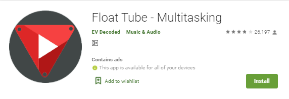 float tube multitasking app for android
