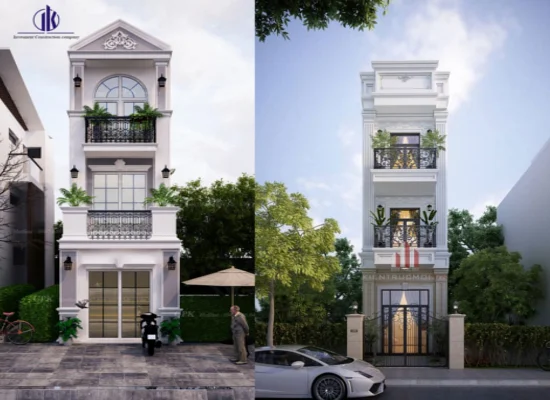 desain tampak depan rumah klasik 3 lantai