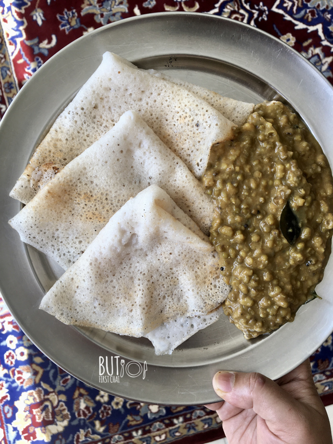Rice Crepes with dal.