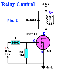 Relay Control with MOSFET IRF511 