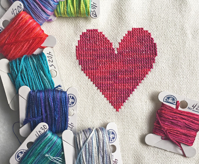 KBB Crafts & Stitches: Variegated Floss Heart