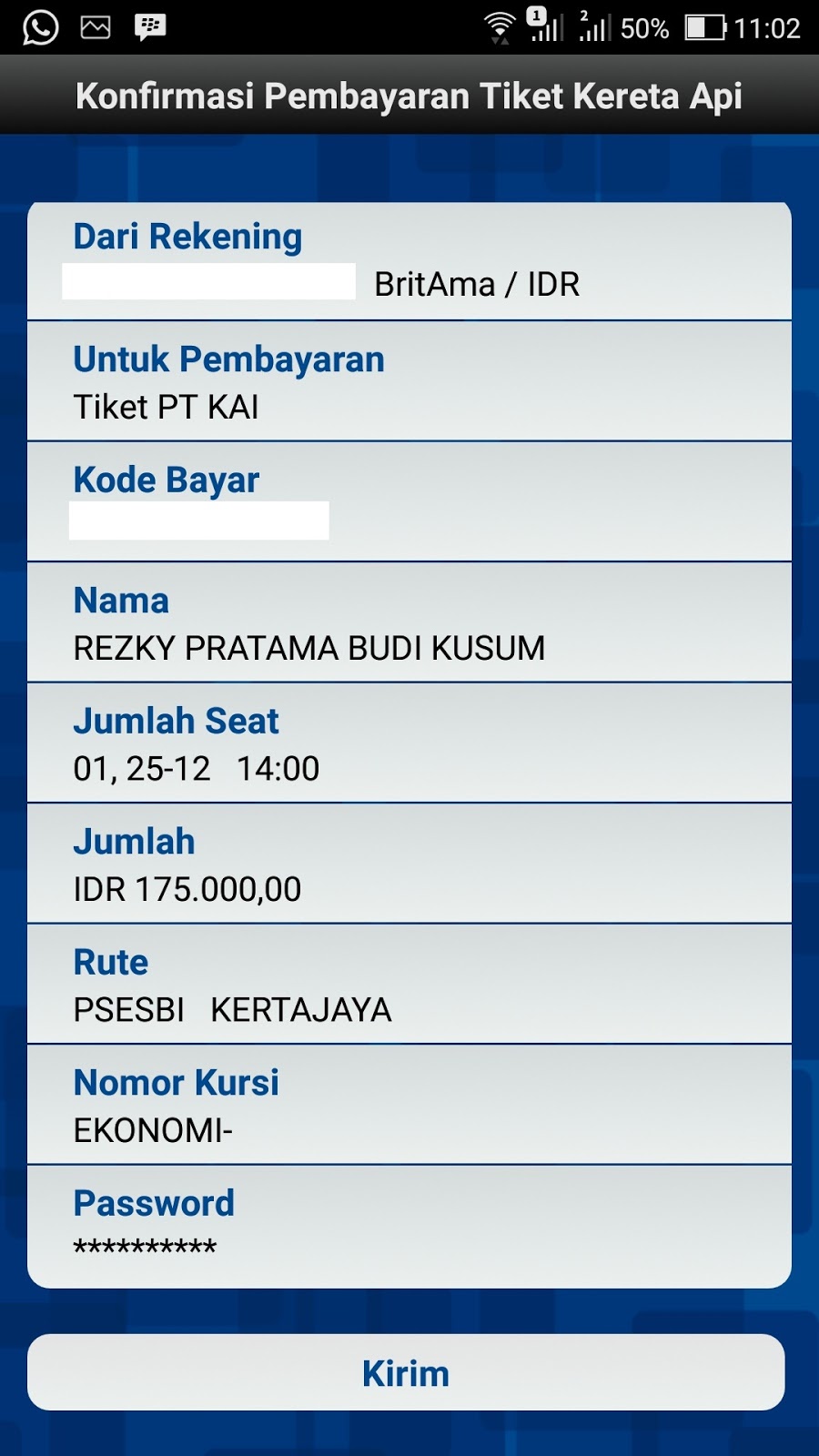Bayar Tiket Kereta Api Lewat Internet Banking Bri Rezky Pratama Blog