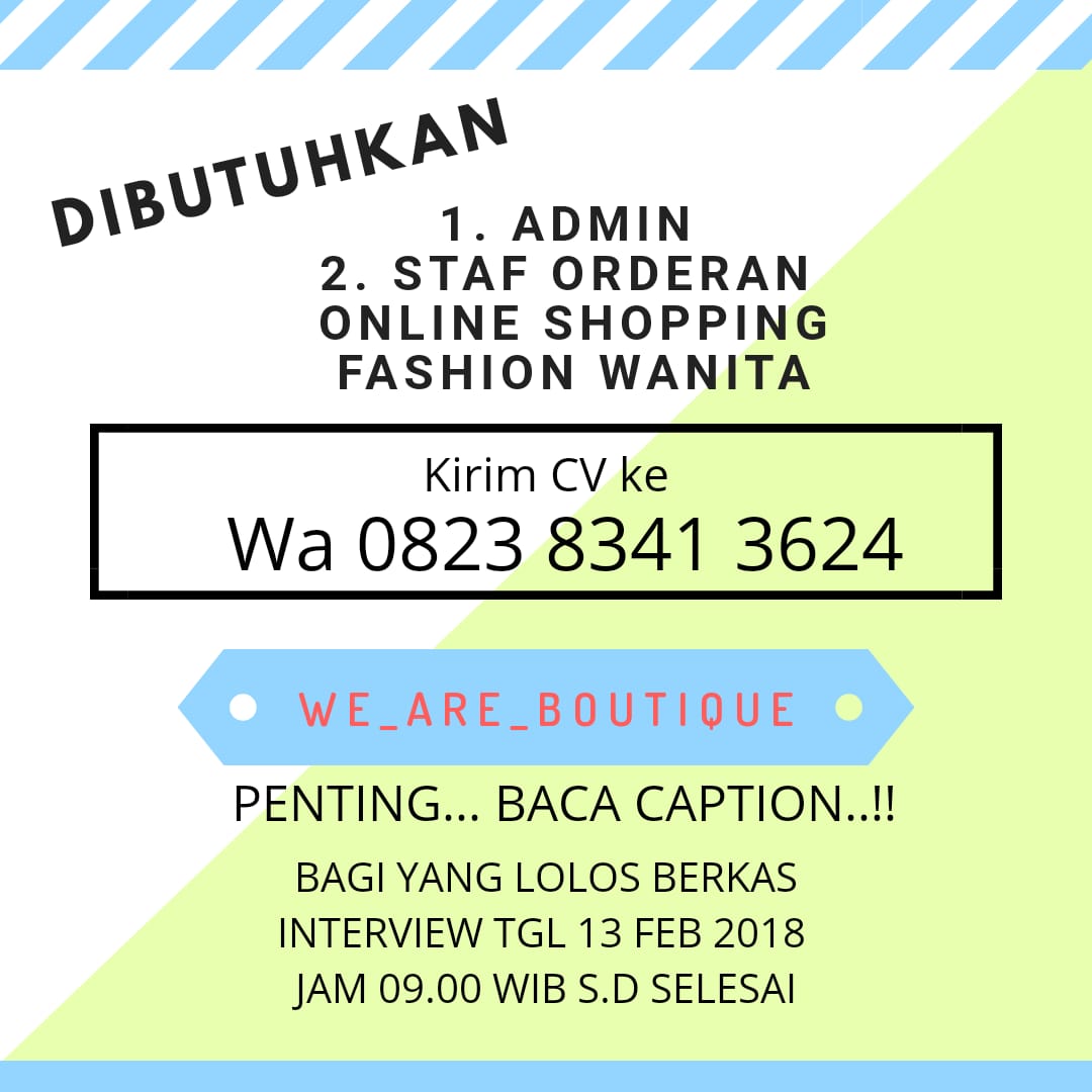 Lowongan Kerja Medan Terbaru di di Bidang Fashion