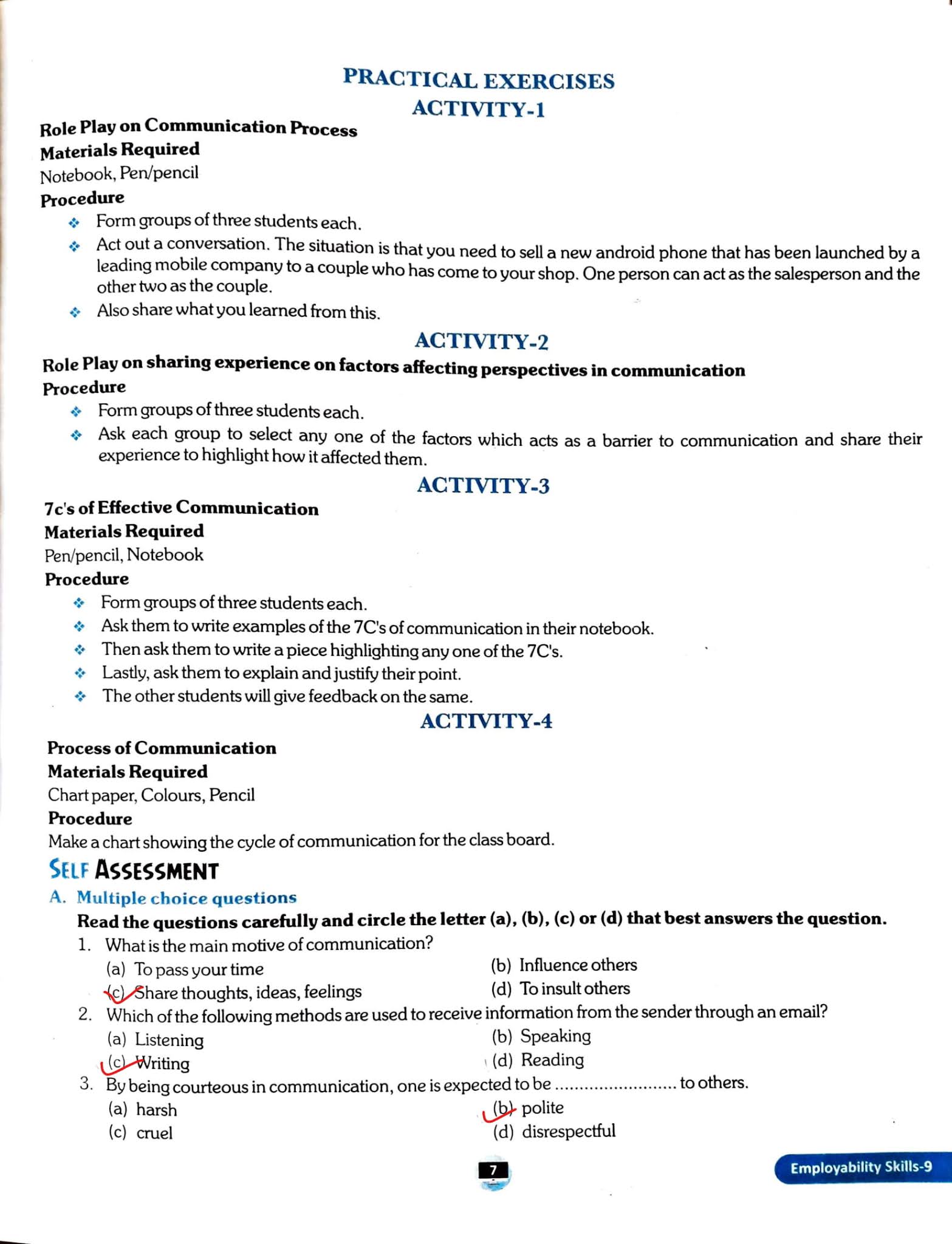 CLASS 9 PART A (UNIT 1) COMMUNICATION SKILLS I