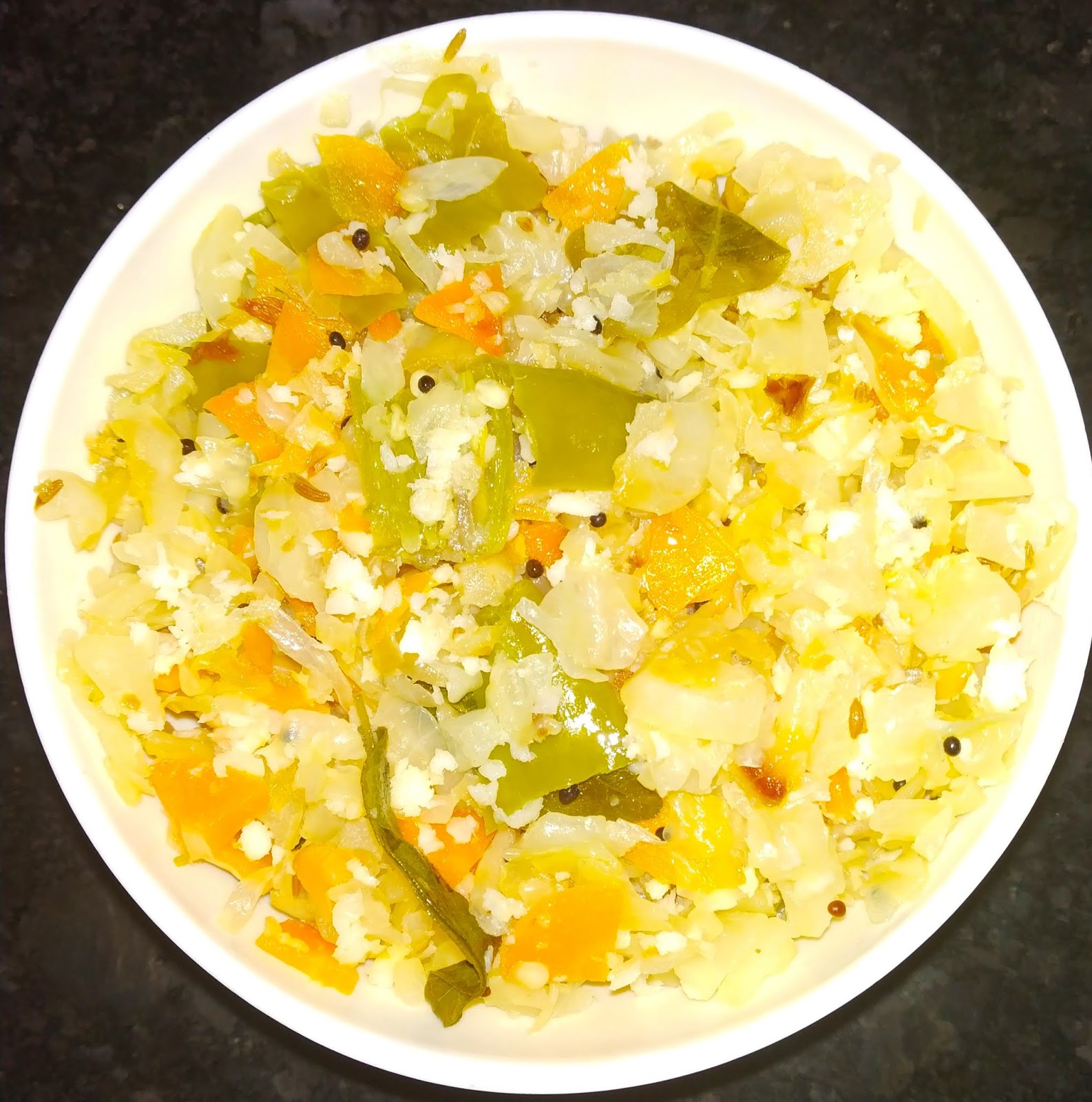 Cabbage and Carrot Poriyal Mutaikose and Carrot Poriyal