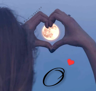 Beautiful Moon with Hand Heart complete Alphabets Letter Dpz for Facebook, Whatsapp Instagram Download Free.