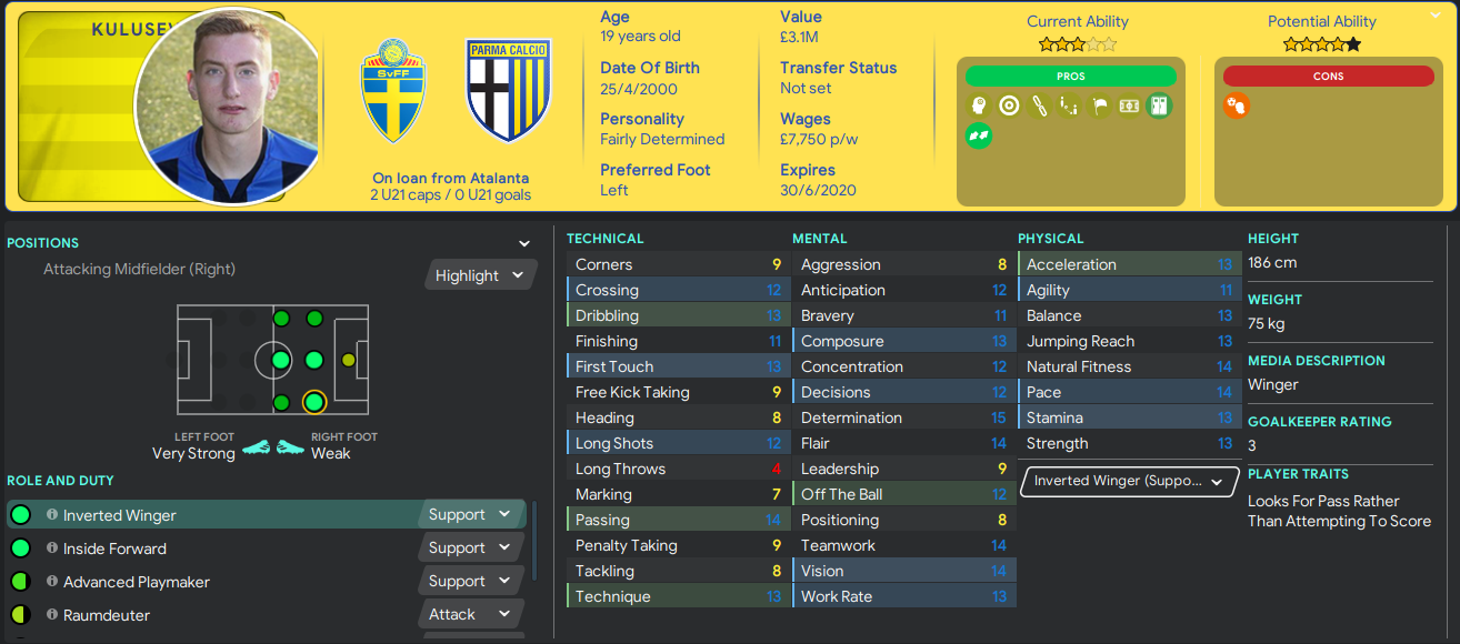 Dejan Kulusevski FM20 Dejan Kulusevski FM20
