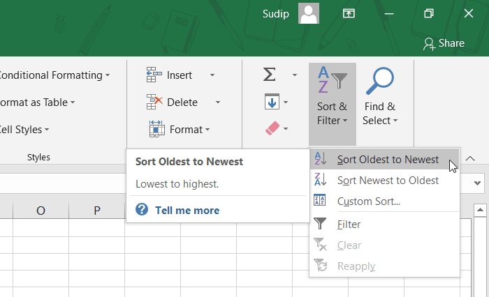 Как сортировать данные по дате в Excel