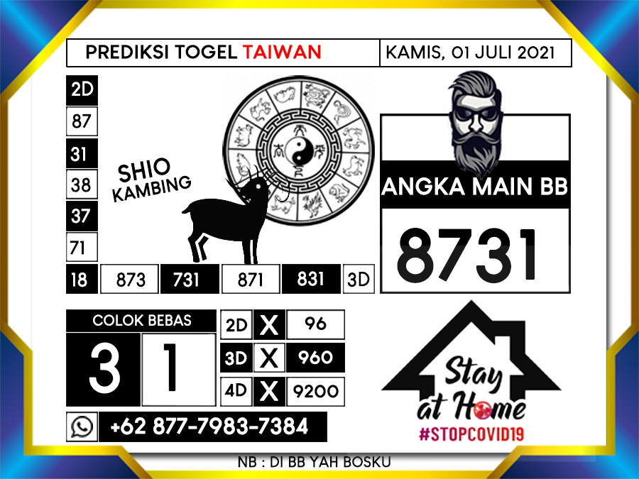Prediksi Togel Taiwan Hari Ini 01 Juli 2021 Prediksi Togel Taiwan Hari Ini 01 Juli 2021