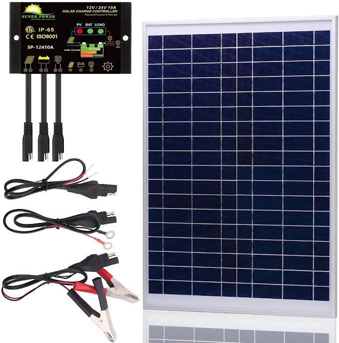 SUNER POWER 20 Watts 12V Off Grid Solar Panel Kit