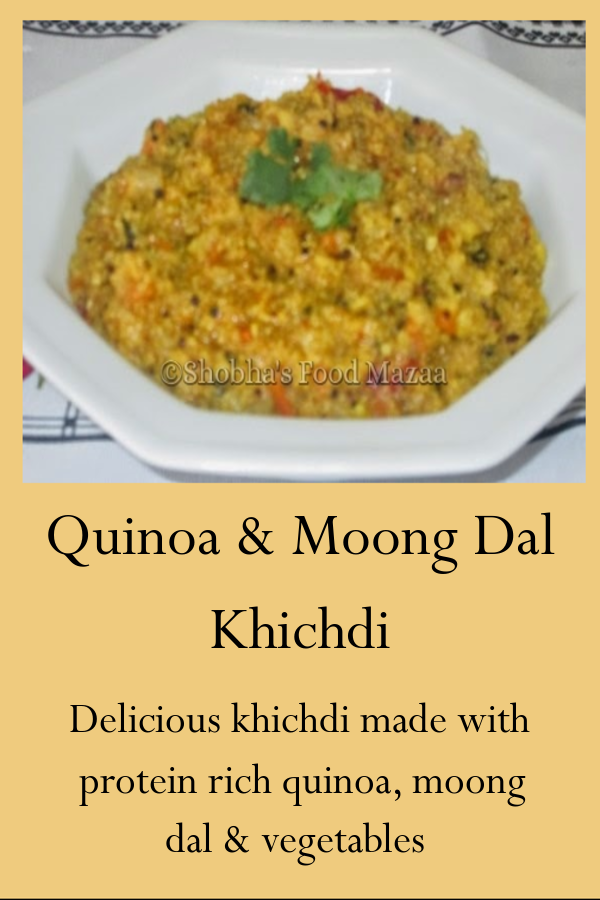 Shobha's Food Mazaa QUINOA MOONG DAL KHICHDI