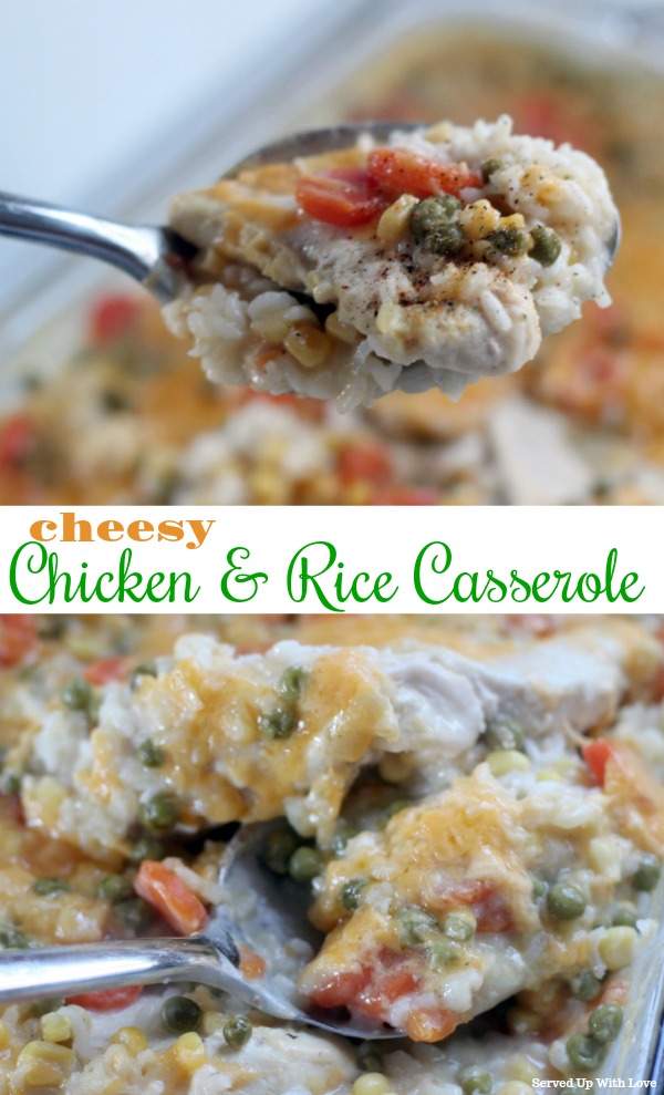 Cheesy Chicken and Rice Casserole Served Up With Love