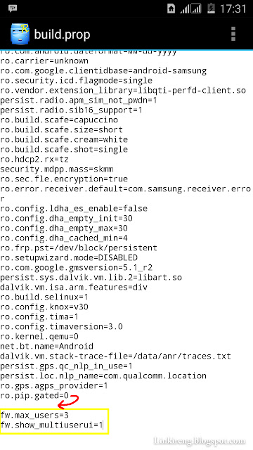 Edit build.prop for Enable Multi User Enable Multi User