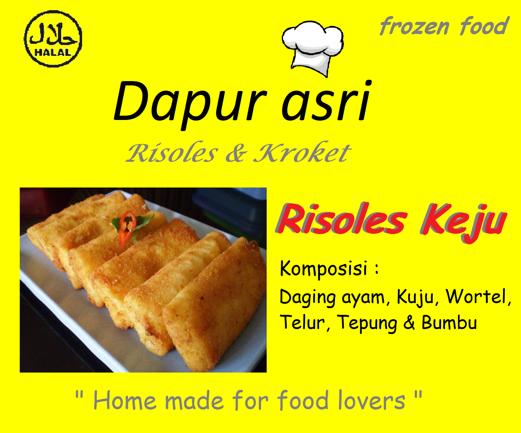 DAPUR ASRI FROZEN FOOD: RISOLES KEJU FROZEN / BEKU