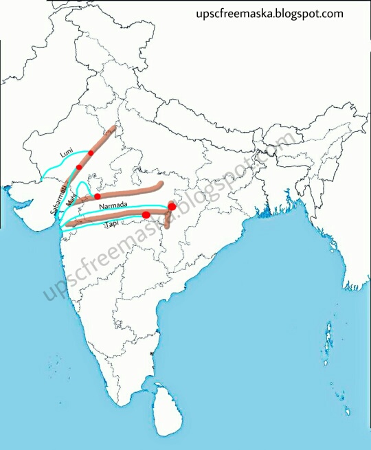 Narmada In India Map Peninsular River Of India (Both East And West Flowing) Upsc