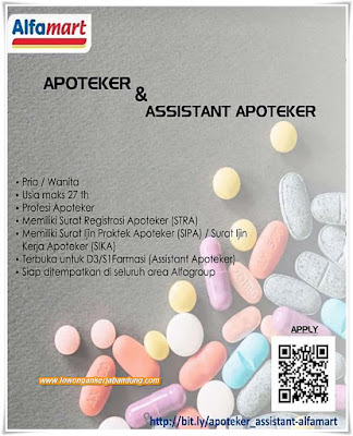Lowongan Kerja Karyawan Apoteker & Asisten Apoteker Alfamart