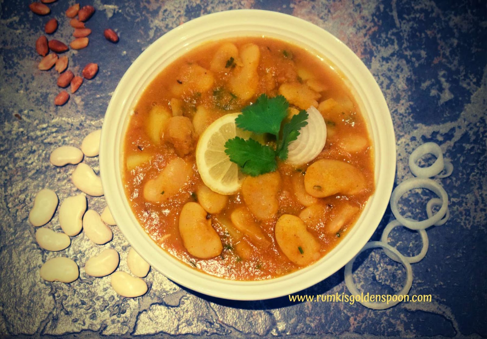 Indian recipe, Vegetarian, Vegan, Spicy Butter Beans Curry, Rajma, Rumki's Golden Spoon, Masala Curry, Quick and Easy
