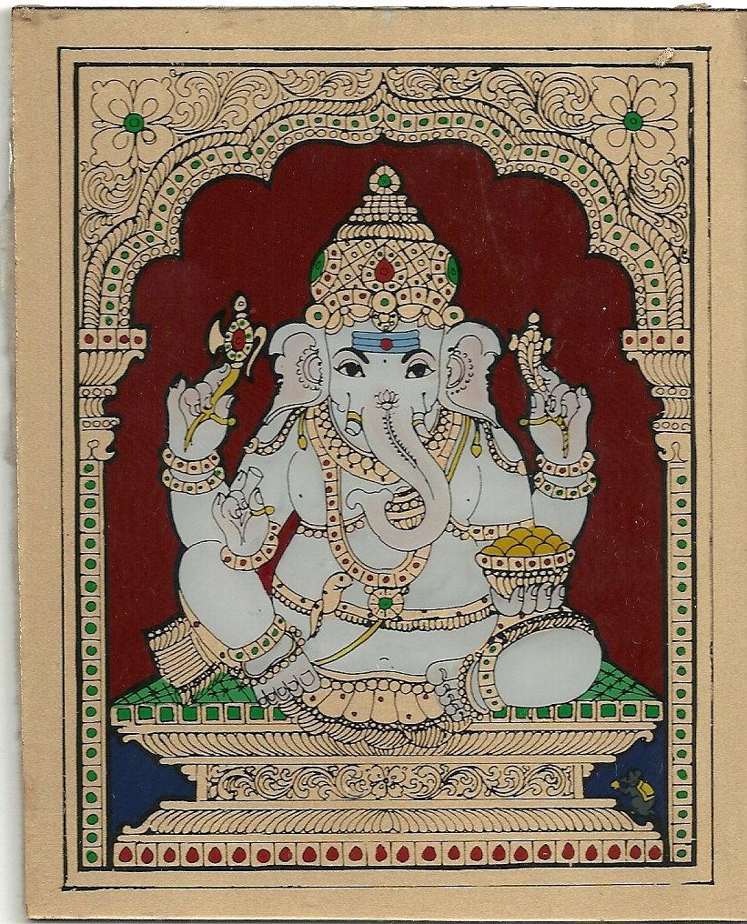 Infantglasspaintings Idampuri Vinayagar