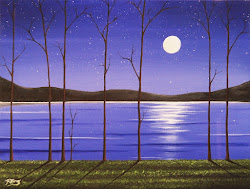 night painting landscape sky oil starry moon scene trees bing painted summer bingaman rachel
