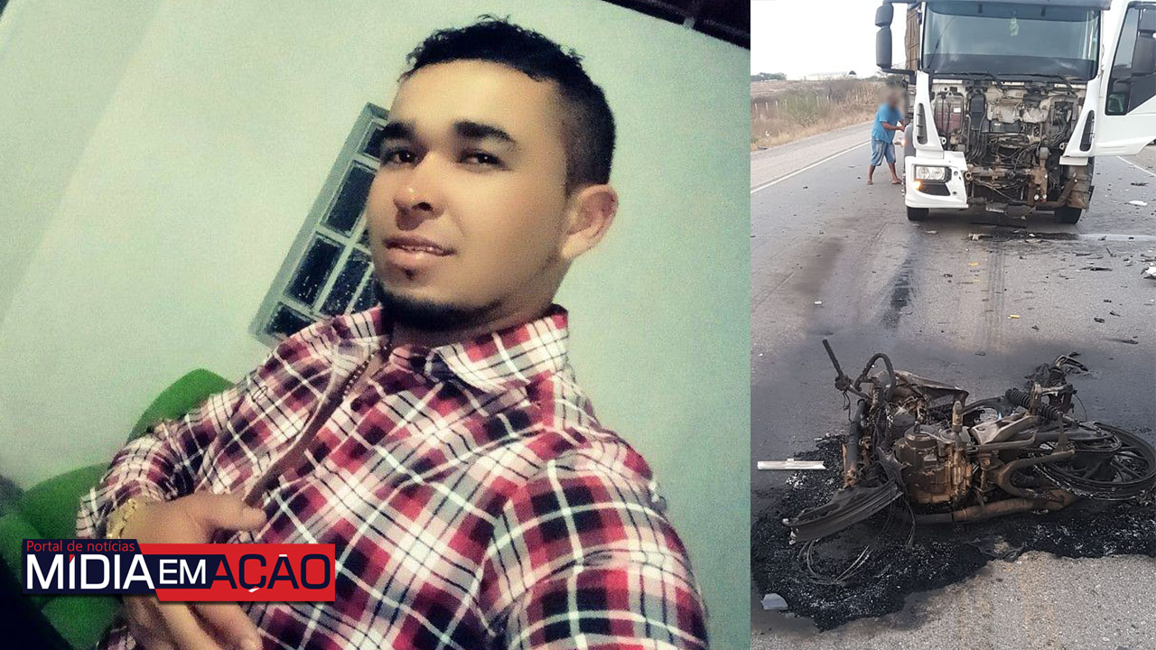 Motociclista morre e tem corpo carbonizado após se chocar contra carreta na PE-265, em Sertânia