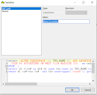 ORA DBA: Adding Datafile in Oracle Tablespace by Dynamic SQL