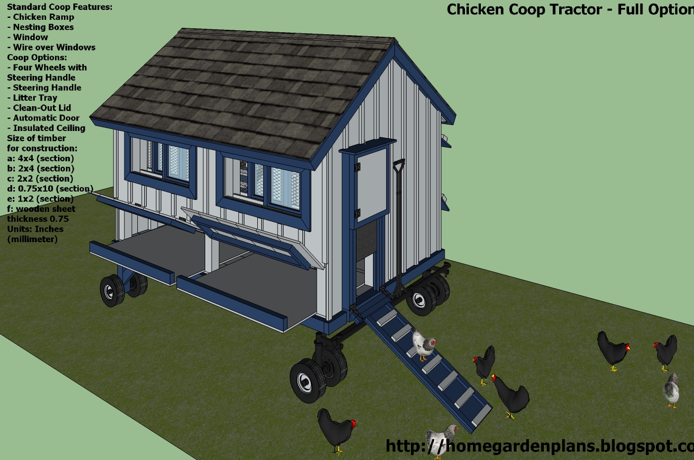  - Free Chicken Coop Tractor Plans - How to build a Chicken Coop