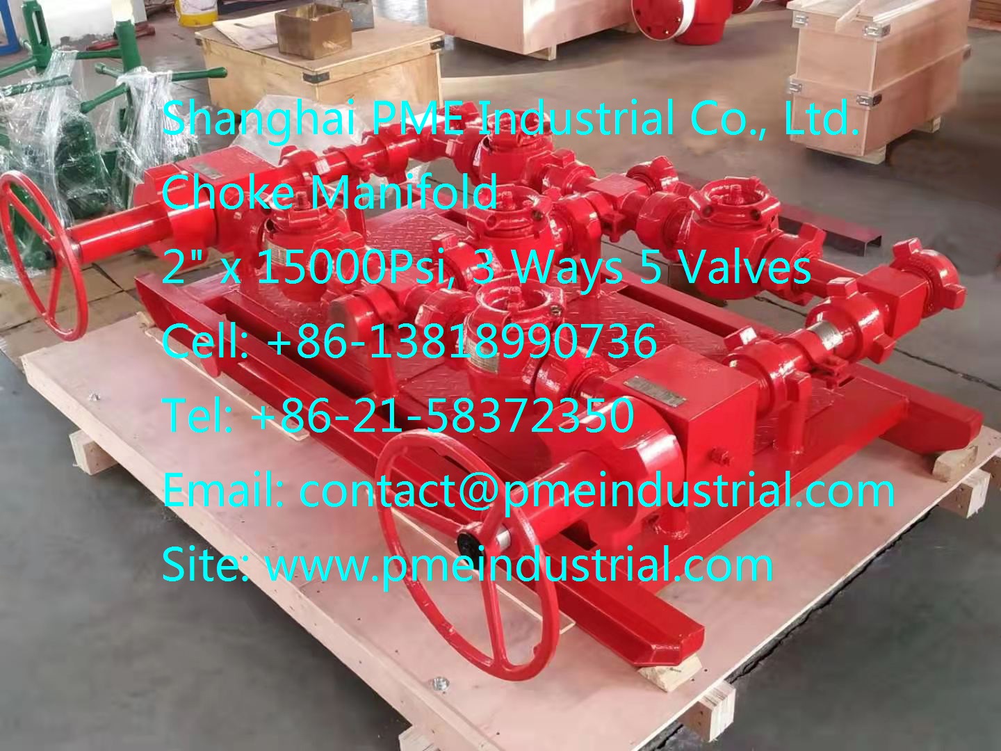 China Choke Manifold 2 Inch WP 15000 Psi 3 Ways 5 Plug Valves 2 Choke