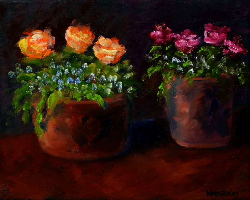 Mark Adam ster Mark ster Flower Still Life Oil and Acrylic