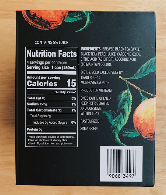 Trader Joe's Sparkling Black Tea with Peach Juice Beverage