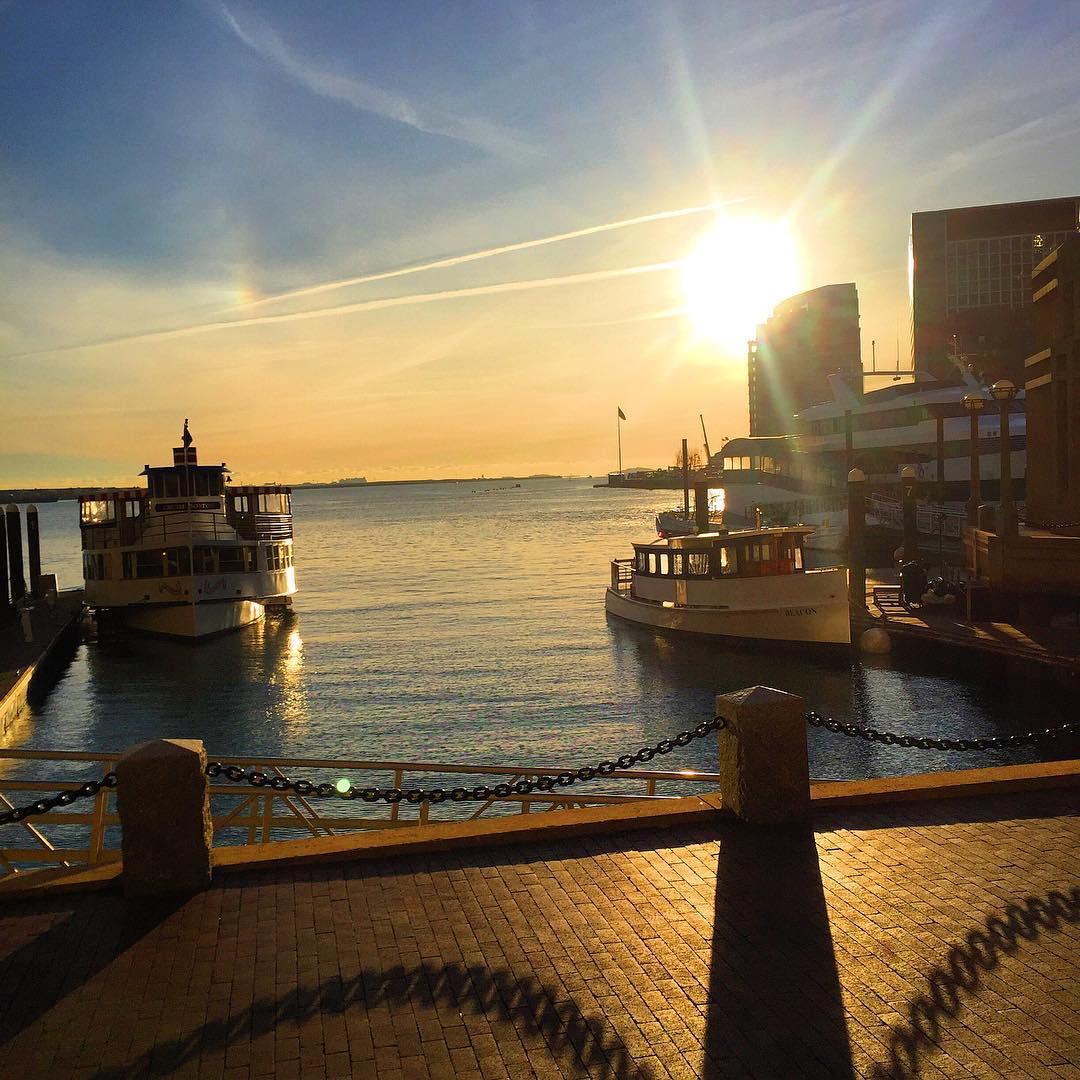 Sunrise over Boston Harbor