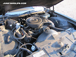 Under hood shot of the all original engine.