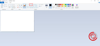 1. Silakan kalian buka aplikasi Paint lalu pilih Oval di menu Shapes