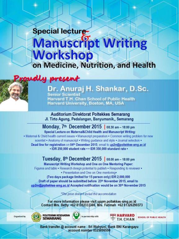 Special Guest Lecture on Maternal and Child Health and Scientific Writing Workshop