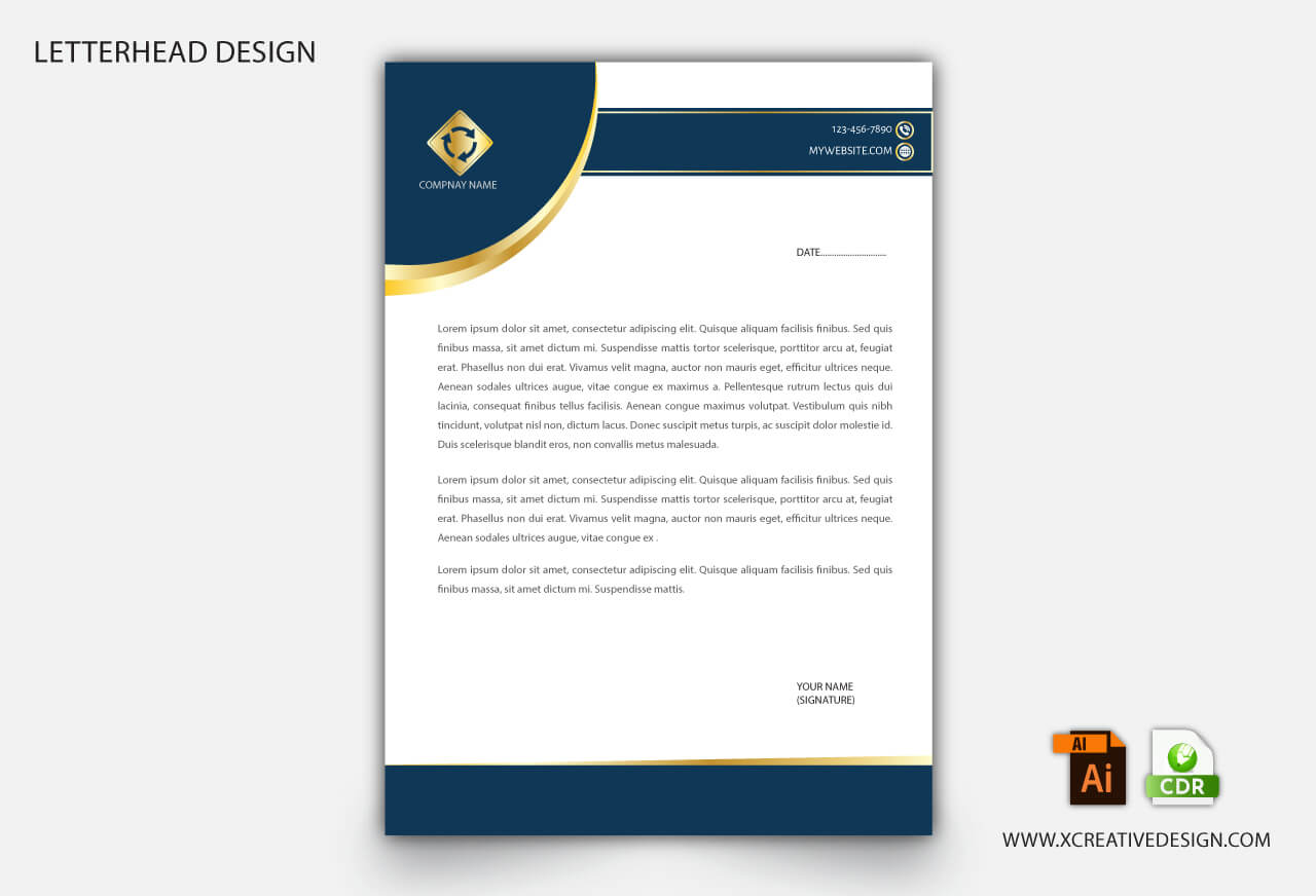 Modern gradient company letterhead design template