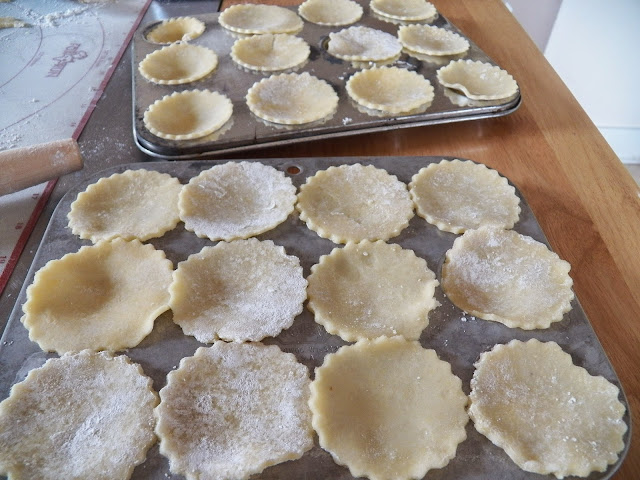 Mazarin Tart dough cut out and ready for filling