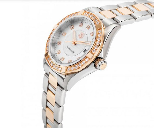 The TAG Heuer Aquaracer Quartz Gold Diamonds Ladies 27mm Replica Watches Introducing
