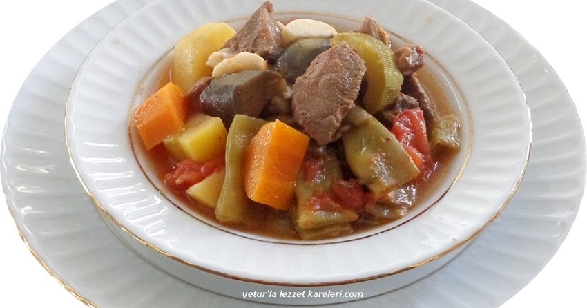 yetur�la lezzet etli türlü düdüklü tencerede veya güveç